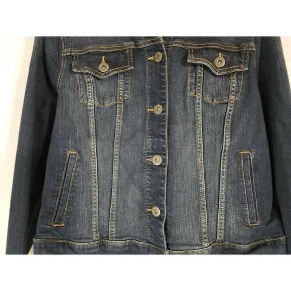 Torrid Premium Denim Jacket Stretch Long Sleeve Button Down Women's Size 0 - Picture 4 of 8